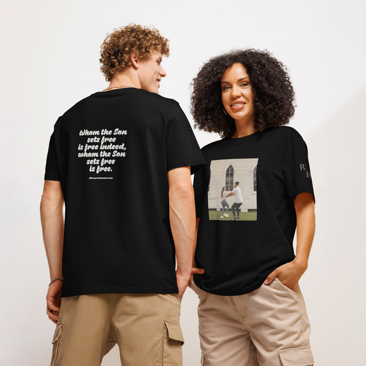 Black Unisex Organic "Whom The Son Sets Free" T-Shirt